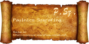 Paulnics Szerafina névjegykártya